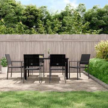 7 Piece Garden Dining Set - Poly Rattan & Steel - Hipomarket