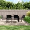 7 Piece Garden Dining Set Poly Rattan and Steel Size 160 cm table length Cushion included no Number of 6 