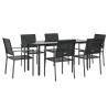 7 Piece Garden Dining Set - Poly Rattan & Steel - Hipomarket