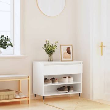 Shoe Cabinet High Gloss White - Elegant Storage Solution