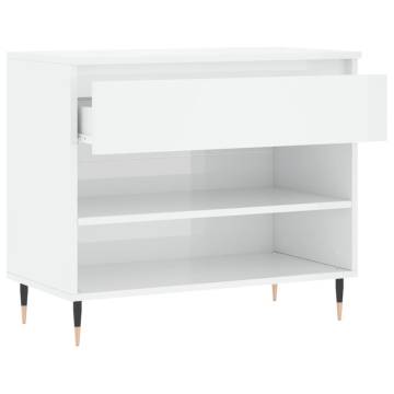 Shoe Cabinet High Gloss White - Elegant Storage Solution