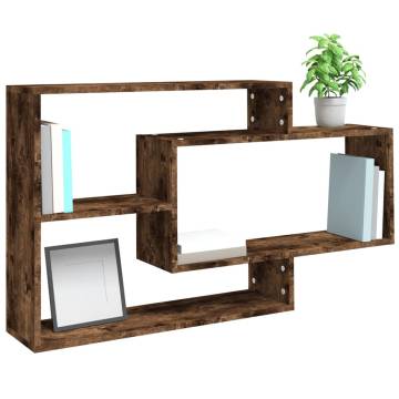 Wall Shelf Smoked Oak - Stylish Storage Solution | Hipomarket