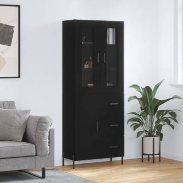 Stylish Highboard Black 69.5x34x180 cm – Durable Design