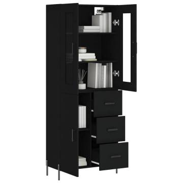 Stylish Highboard Black 69.5x34x180 cm – Durable Design