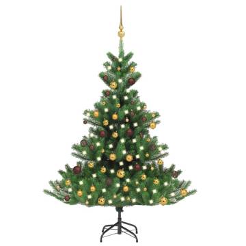 Nordmann Fir Artificial Xmas Tree with LED & Ball Set - 120cm