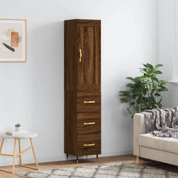 Stylish Highboard Brown Oak - Elegant Storage Solution