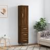 Highboard Brown Oak 34.5x34x180 cm Engineered Wood Colour brown oak Quantity in Package 1 Model 3 drawers 