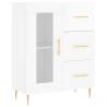 Stylish Highboard High Gloss White - 69.5x34x180 cm