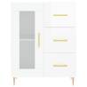 Stylish Highboard High Gloss White - 69.5x34x180 cm