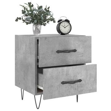 Stylish 2 Pcs Bedside Cabinets - Concrete Grey - Hipo Market