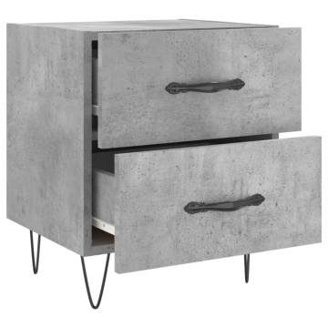 Stylish 2 Pcs Bedside Cabinets - Concrete Grey - Hipo Market