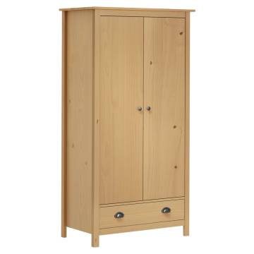 Stylish 2-Door Wardrobe Hill | Solid Pine Wood | Hipomarket