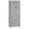 Stylish Highboard Grey Sonoma - 69.5x34x180 cm | HipoMarket