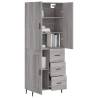 Stylish Highboard Grey Sonoma - 69.5x34x180 cm | HipoMarket