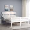 Bed Frame with Headboard White 160x200 cm Solid Wood Colour white Size 160 x 200 cm Model high 