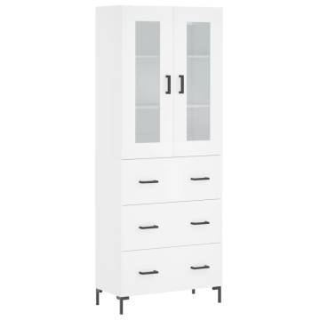 Elegant Highboard White 69.5x34x180 cm | HipoMarket