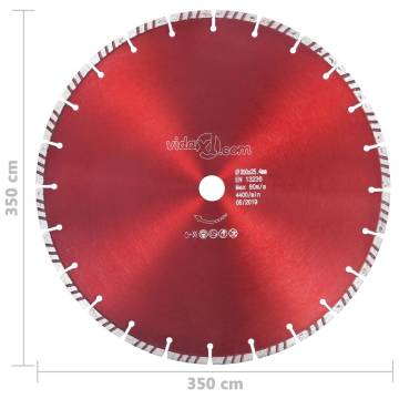 Diamond Cutting Disc with Turbo Steel 350 mm - High Performance