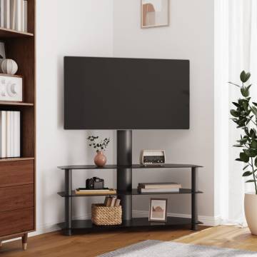 Corner TV Stand 3-Tiers for 32-70 Inch Black | HipoMarket UK