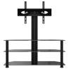 Corner TV Stand 3-Tiers for 32-70 Inch Black | HipoMarket UK