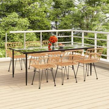 7 Piece Garden Dining Set - Durable Poly Rattan Furniture