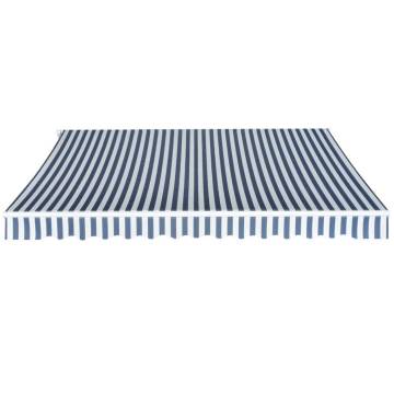 Folding Awning Manual Operated 350 cm Blue/White | Hipo Market