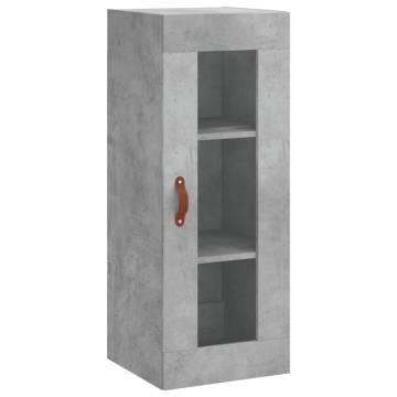 Stylish Highboard Concrete Grey - 34.5x34x180 cm Engineered Wood