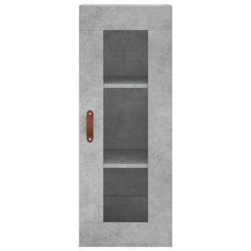 Stylish Highboard Concrete Grey - 34.5x34x180 cm Engineered Wood