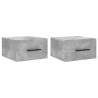 Wall-mounted Bedside Cabinets 2 pcs Concrete Grey - HipoMarket UK