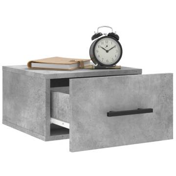 Wall-mounted Bedside Cabinets 2 pcs Concrete Grey - HipoMarket UK