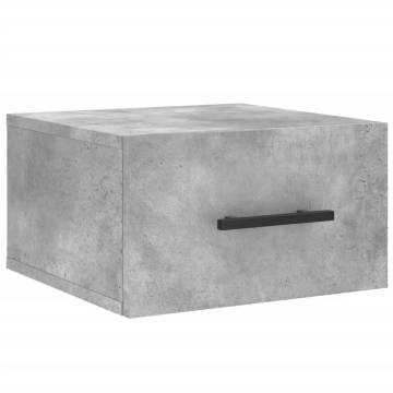 Wall-mounted Bedside Cabinets 2 pcs Concrete Grey - HipoMarket UK