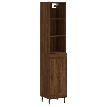 Highboard Brown Oak - Stylish Engineered Wood Cabinet | HipoMarket