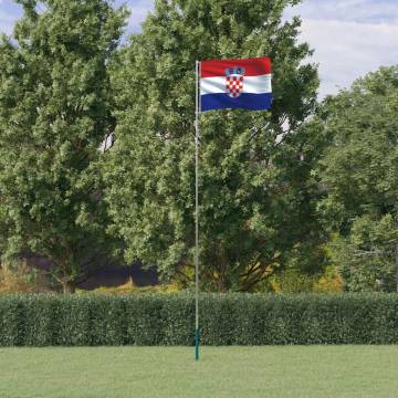 Croatia Flag and Pole 5.55m Aluminium - Durable & Adjustable