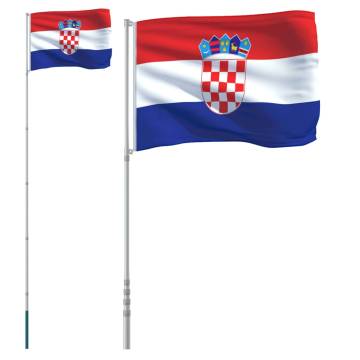 Croatia Flag and Pole 5.55m Aluminium - Durable & Adjustable