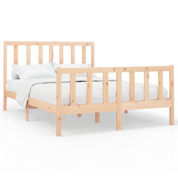 Bed Frame Solid Wood Pine 140x190 cm | Stylish & Sturdy Design