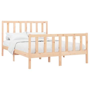 Bed Frame Solid Wood Pine 140x190 cm | Stylish & Sturdy Design