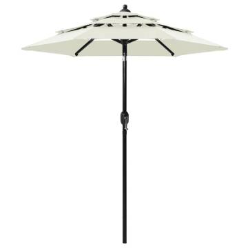 3-Tier Parasol with Aluminium Pole - Sand 2 m | Hipo Market