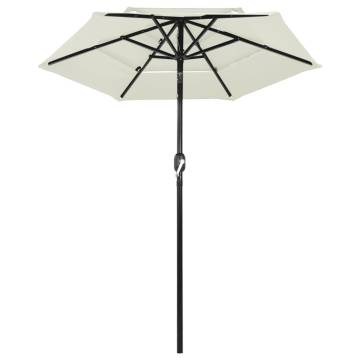 3-Tier Parasol with Aluminium Pole - Sand 2 m | Hipo Market