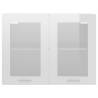 High Gloss White Hanging Glass Cabinet - 80x31x60 cm