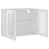 High Gloss White Hanging Glass Cabinet - 80x31x60 cm