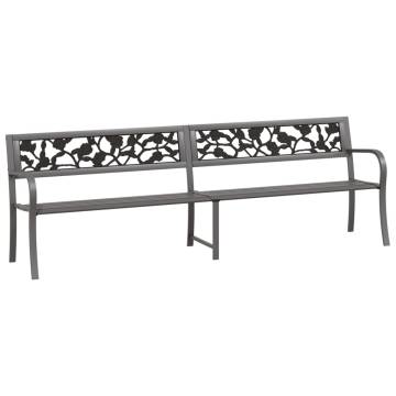 Twin Garden Bench 246 cm Grey Steel - Elegant Outdoor Seating