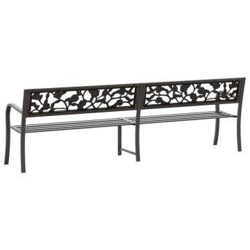 Twin Garden Bench 246 cm Grey Steel - Elegant Outdoor Seating