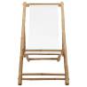 Comfortable Outdoor Bamboo & Canvas Deck Chair - Hipomarket