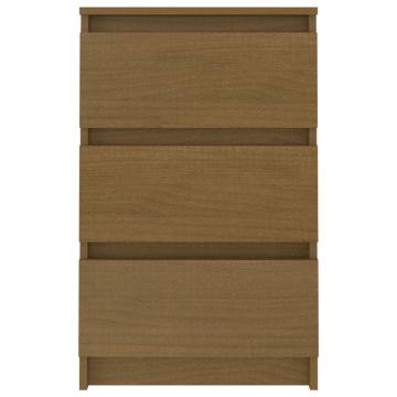 Honey Brown Solid Pine Bedside Cabinets - Set of 2