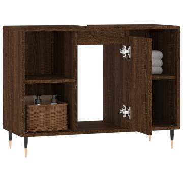 Brown Oak Bathroom Cabinet 80x33x60 cm - Stylish & Durable