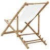 Comfortable Outdoor Bamboo & Canvas Deck Chair - Hipomarket