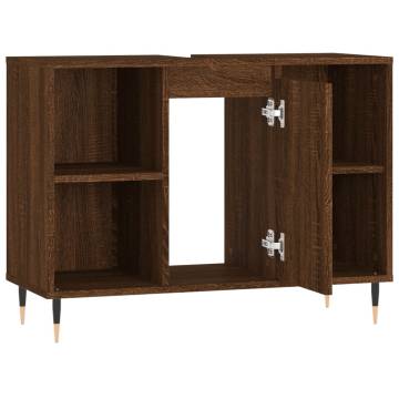 Brown Oak Bathroom Cabinet 80x33x60 cm - Stylish & Durable