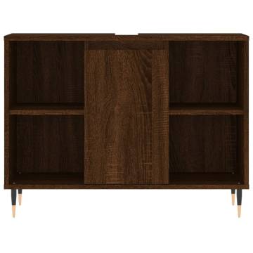 Brown Oak Bathroom Cabinet 80x33x60 cm - Stylish & Durable