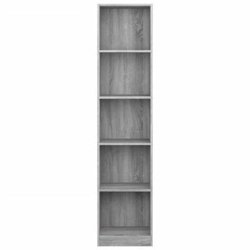 5-Tier Book Cabinet Grey Sonoma - Stylish Storage Solution