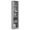 5-Tier Book Cabinet Grey Sonoma - Stylish Storage Solution