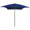 Outdoor Parasol with Wooden Pole Blue 200x300 cm Colour blue Quantity in Package 1 